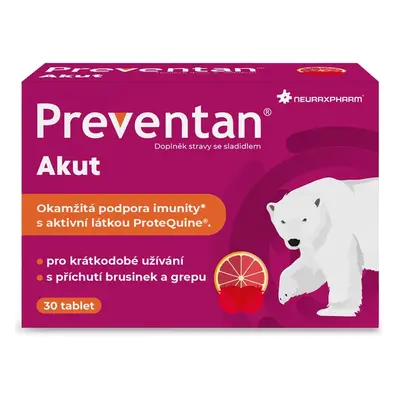 Preventan Akut s příchutí brusinek a grepu tbl.30