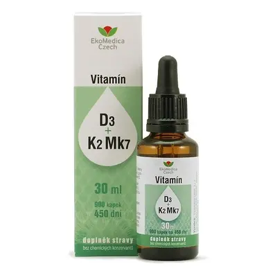 Vitamín D3+K2 Mk7 30ml EKOMEDICA