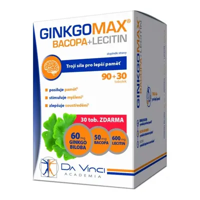 GinkgoMAX + Bacopa + Lecitin Da Vinci Academia 90+30 tobolek