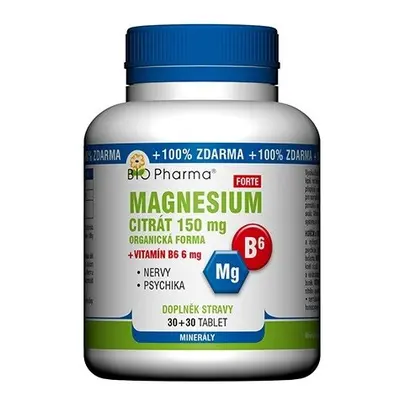 Magnesium citrát Forte 150mg+vit.B6 6mg tbl.30+30