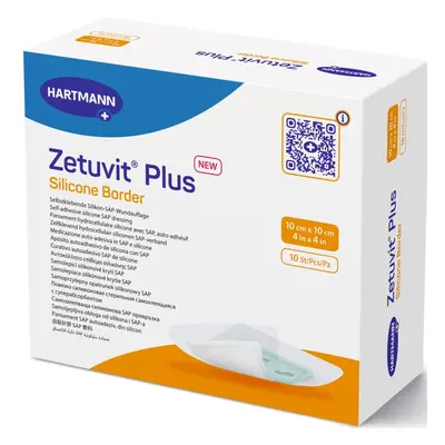 ZETUVIT PLUS SILICONE BORDER 10X10CM,10KS