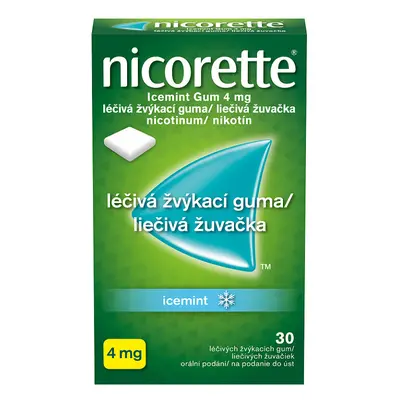 NICORETTE ICEMINT GUM 4MG léčivé žvýkačky 30