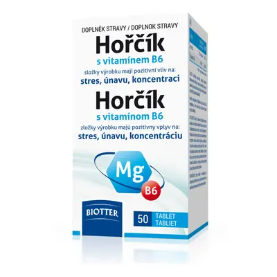 Biotter Hořčík 125mg s vitamínem B6 tbl.50