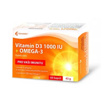 Vitamín D3 1000 IU+Omega-3 cps.60