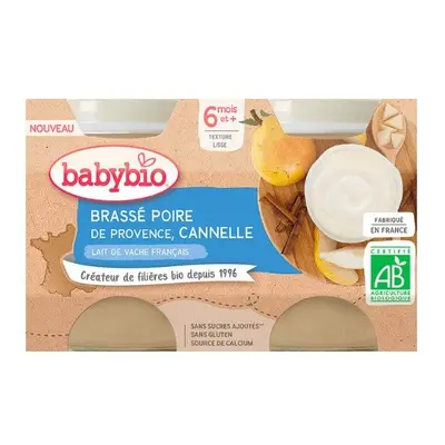 BABYBIO kravské mléko-hruška-skořice 6m+ 2x130g