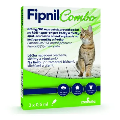 Fipnil Combo 50/60 mg spot-on pro kočky a fretky 3x0.5 ml