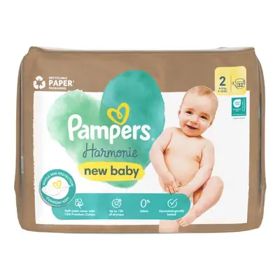 Pampers Harmonie New Baby 2 plenkové kalhotky 4-8kg 32ks