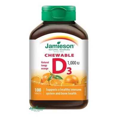 JAMIESON Vitamín D3 1000 IU pomeranč 10 cucacích tablet