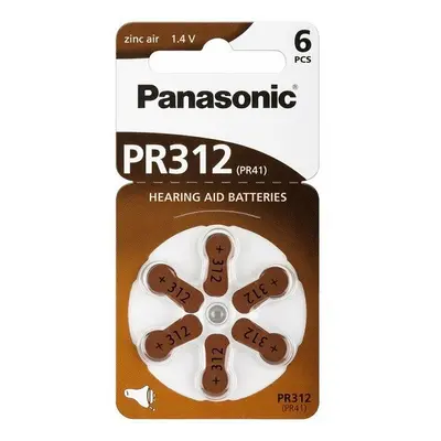 Panasonic PR312(PR41) baterie do naslouchadel 6ks