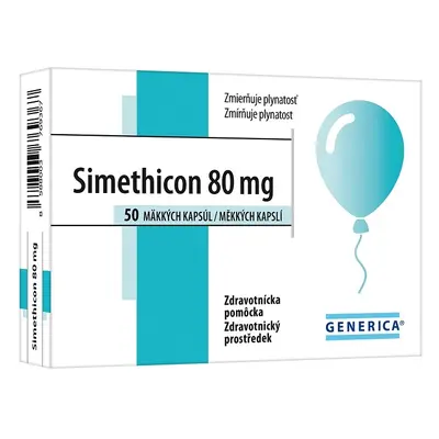 Simethicon 80mg 50 měkkých želatinových kapslí