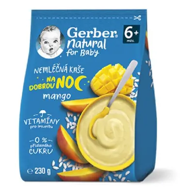 Gerber Natural Nemléčná kaše na dobrou noc mango 230g 6M