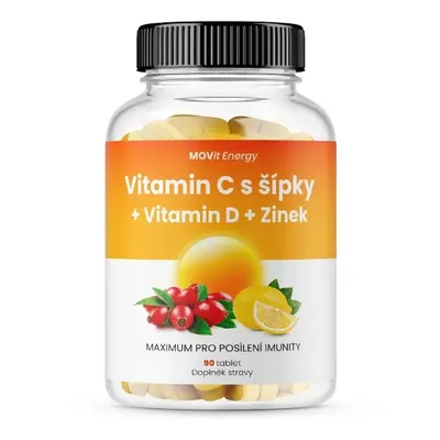 MOVit Vitamin C 1200 mg s šípky + Vitamin D + Zinek PREMIUM 90 tablet