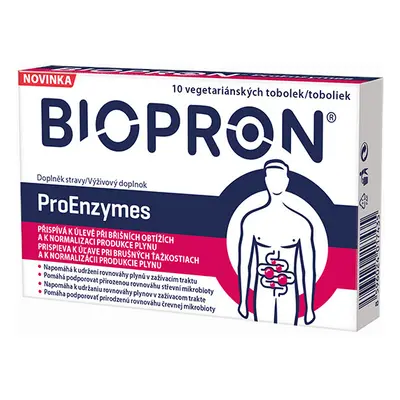 Biopron ProEnzymes probiotika při nadýmání a dietních chybách tbl.10