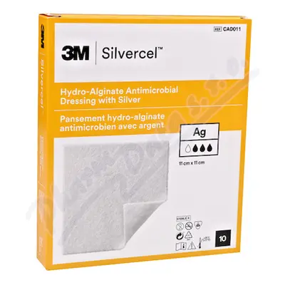 SILVERCEL hydroalginátové antimikrobiální krytí se stříbrem 11x11cm 10ks