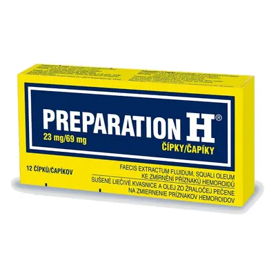 Preparation H 23mg/69mg čípky pro léčbu hemoroidů 12ks