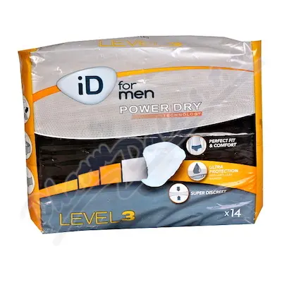 VLOŽKY ABSORPČNÍ ID FOR MEN LEVEL 3 740ML,COTTON FEEL,14KS