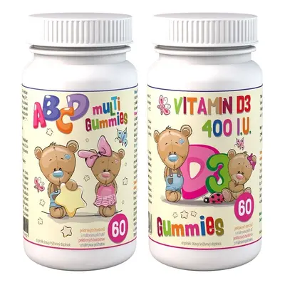 ABCD Multi Gummies+D3 Gummies 2x60 pektinových bonbónů