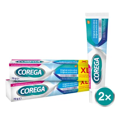 Corega Original Extra silný fixační krém na zubní protézu XL 70g - balení 2 ks - balení 2 ks