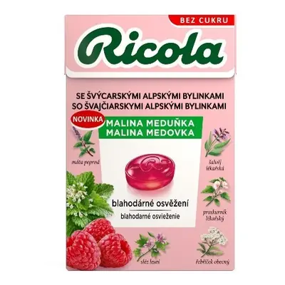 RICOLA Malina meduňka bez cukru 40g