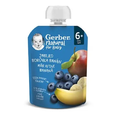 Gerber Natural kapsička jablko borůvka banán 90g 6M