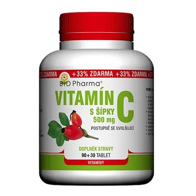 Vitamín C 500mg s šípky prodl.účinek tbl.90+30