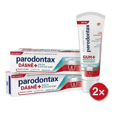 Parodontax Dásně + Dech & Citlivé zuby zubní pasta 75ml - balení 2 ks