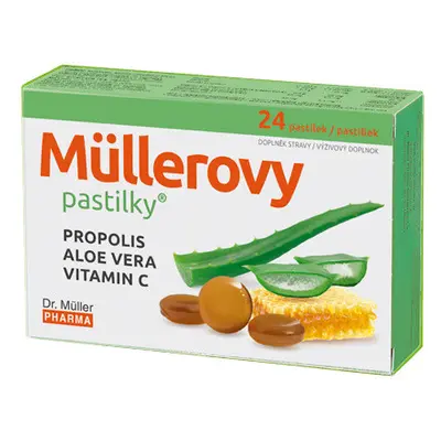 Müllerovy pastilky s propolisem a Aloe vera 24ks