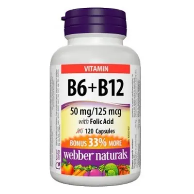 Webber Naturals B6+B12s kyselinou listovou cps.120