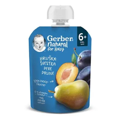 Gerber Natural kapsička hruška švestka 90g 6M