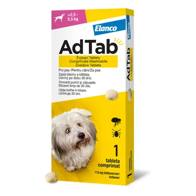 AdTab 112mg žvýkací tablety pro psy >2.5-5.5kg 1ks