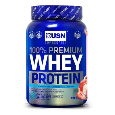 USN 100% Whey Protein Premium 908 g jahoda se smetanou