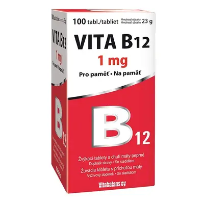 Vita-B12 1mg s příchutí máty žvýkací tbl. 100