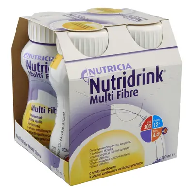 Nutridrink Multi Fibre, vanilkový roztok, 4x200ml