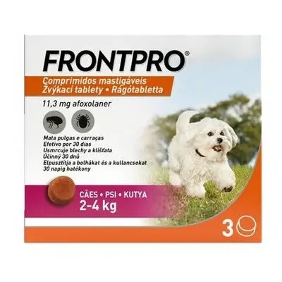 Frontpro žvýkací tablety pro psy 2-4kg 11,3mg 3 tablety