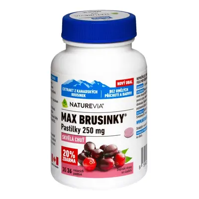 NatureVia Max brusinky pastilky tbl.30+6