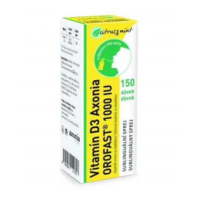 Vitamín D3 Axonia OROFAST 1000IU sublinguální sprej 30ml