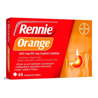 RENNIE ORANGE 680MG/80MG TBL MND 48