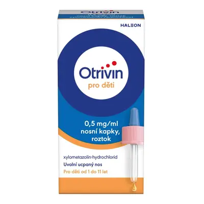 Otrivin pro děti 0,5mg/ml nosní kapky při léčbě ucpaného nosu 10ml