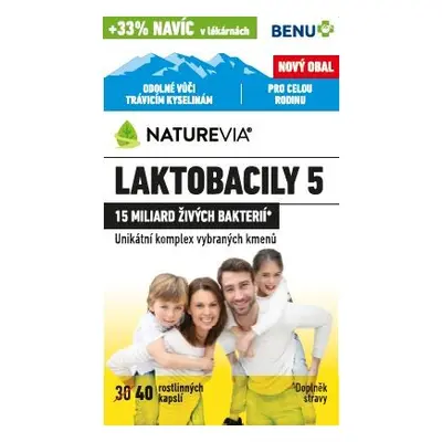 NatureVia Laktobacily 5 Imunita cps.40 Benu