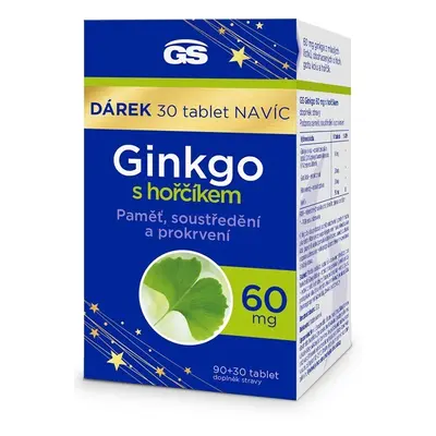 GS Ginkgo 60mg s hořčíkem tbl.90+30 dárek