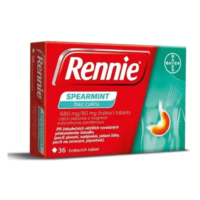 RENNIE SPEARMINT BEZ CUKRU 680MG/80MG TBL MND 36