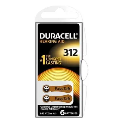 Duracell DA312 PR41 baterie do naslouchadel 6ks