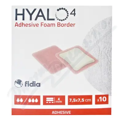 HYALO4 ADHESIVE SILICONE BORDER FOAM DRESSING 7,5 X 7,5 CM ADHEZIVNÍ PĚNOVÉ KRYTÍ SE SILIKONEM A