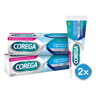 Corega Original Extra silný fixační krém na zubní protézu 40g - balení 2 ks