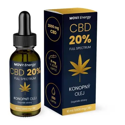 MOVit CBD 20% Full Spectrum konopný olej 10ml