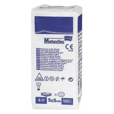 MATOPAT MATOVLIES KOMPRESY Z NETKANÉ TEXTILIE NESTERILNÍ 5CMX5CM,100