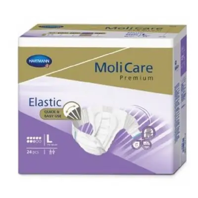 KALHOTKY ZALEPOVACÍ MOLICARE ELASTIC 8 KAPEK L BOKY 115-145CM,3200ML,24KS