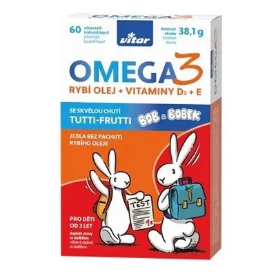 Vitar Kids Omega 3 + Vitamin D + Vitamin E 60 kapslí