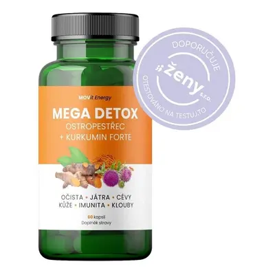 MOVit Mega Detox Ostropestřec + Kurkumin FORTE 60 kapslí