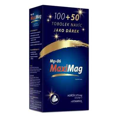 MaxiMag Hořčík 375mg + B6 tobolek 100+50 dárkové balení